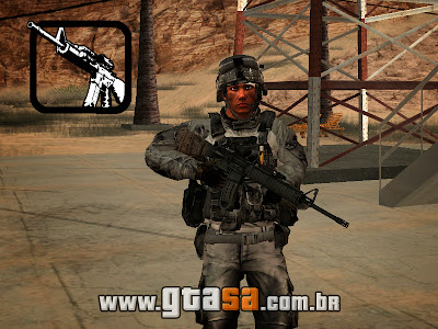 M16A4 com Laser Pointer, ACOG, Lanterna para GTA San Andreas